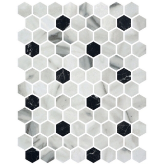 Picture of Onix Mosaico - Hexagon Blends Pattern 1 Calacatta Marquina