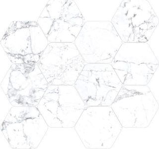 Picture of Happy Floors - Kobe Rounded Hexagon Mosaic Statuarietto Polished