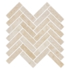 Picture of Elon Tile & Stone - Herringbone Mosaics 1 x 4 Cross-Cut Light Ivory Travertine Honed