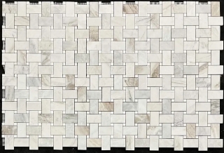 Picture of Elon Tile & Stone - Basketweave Mosaics Bianco Oro XL 5/8 White Thassos Dot Honed