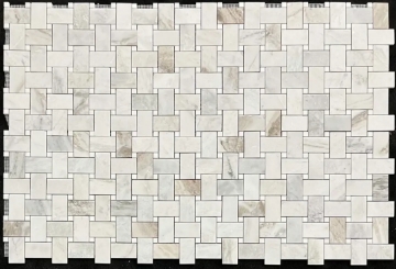 Picture of Elon Tile & Stone - Basketweave Mosaics Bianco Oro XL 5/8 White Thassos Dot Honed