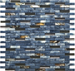 Picture of Bati Orient - Mother of Pearl Glass Marble Blue Mix Brick