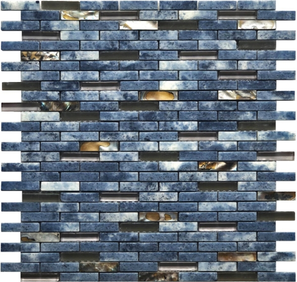 Picture of Bati Orient - Mother of Pearl Glass Marble Blue Mix Brick