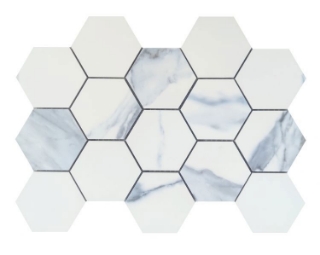 Picture of Elysium - Calacatta Blue Mosaic Blue Hexagon