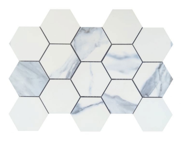 Picture of Elysium - Calacatta Blue Mosaic Blue Hexagon