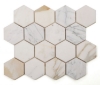 Picture of Elysium - 3 x 3 Hexagon Mosaic Calacatta Gold Honed
