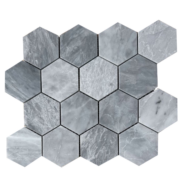 Picture of Elysium - 3 x 3 Hexagon Mosaic Italian Grey Honed