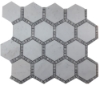 Picture of Elysium - Hexagon Mosaic Deco Milky White Honed