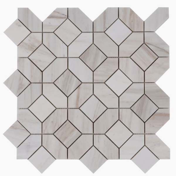 Picture of Elysium - Marble Mosaics Eclipse Wooden White Honed