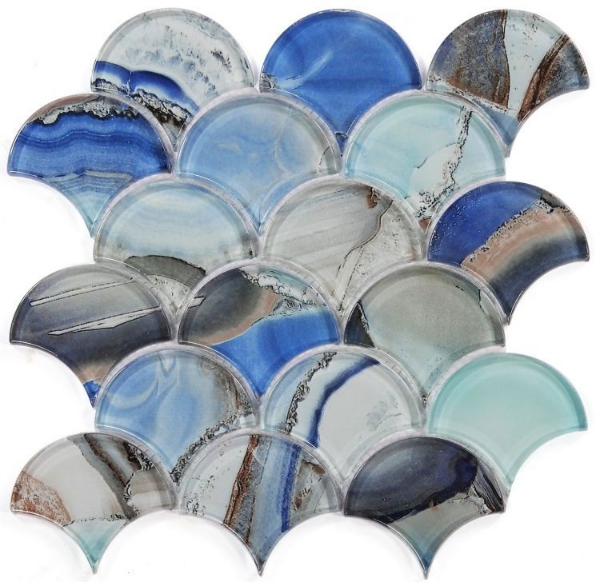 Picture of Elysium - Shell Mosaic Dragon Scale Shell Blue