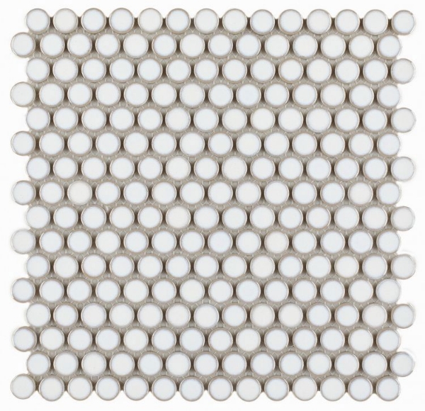 Picture of Elysium - Hulu Penny Round Mosaic Fancy White