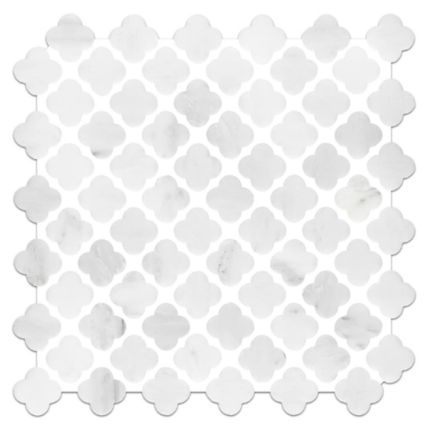 Picture of Elon Tile & Stone - Clover Mosaics Pearl White Honed