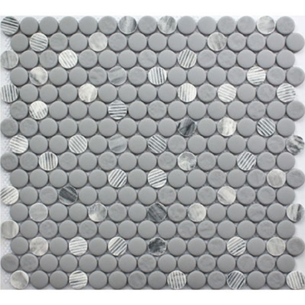 Picture of Roca - Rockart Mosaic Penny Round Gray Granite