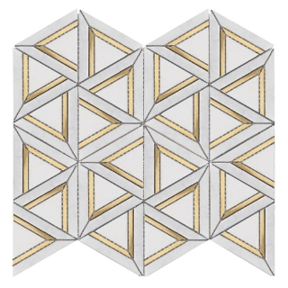 Picture of Roca - Rockart Metal Mosaics Carrara White Geo