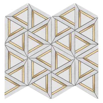 Picture of Roca - Rockart Metal Mosaics Carrara White Geo