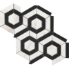 Picture of Roca - Rockart Mosaics Hexagon Black White