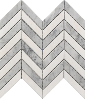 Picture of Roca - Rockart Mosaics Chevron White Gray