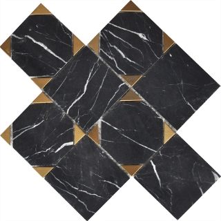Picture of Roca - Rockart Mosaics Square Nero Marquina