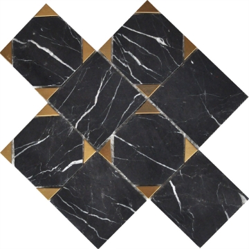 Picture of Roca - Rockart Mosaics Square Nero Marquina