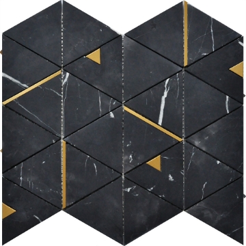 Picture of Roca - Rockart Mosaics Triangle Nero Marquina