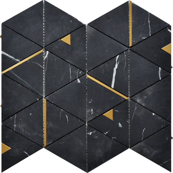 Picture of Roca - Rockart Mosaics Triangle Nero Marquina