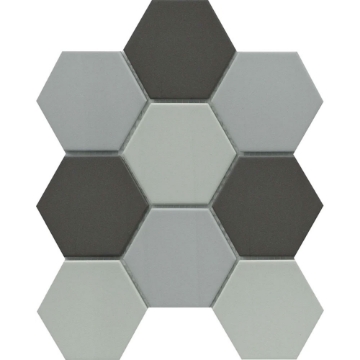 Picture of Emser Tile - Source 3 x 3 Hex Mosaic Dark Blend