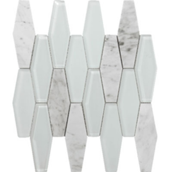 Picture of Tesoro - Metropolitan Stone and Glass Blends Diamond Mosaic Carrara