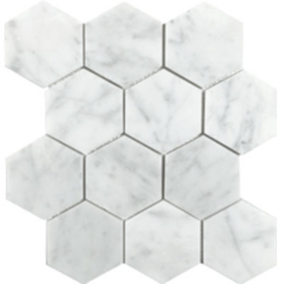 Picture of Tesoro - Metropolitan Stone Hexagon Mosaic White Cararra Large