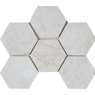 Picture of Tesoro - Pietra Antica Antiqued Stones Hexagon Mosaic 4 Imperial Pearl