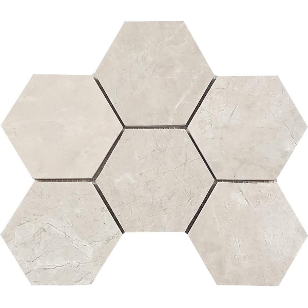 Picture of Tesoro - Pietra Antica Antiqued Stones Hexagon Mosaic 4 Chateaux
