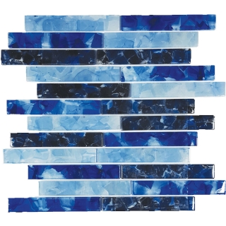 Picture of Tesoro - Flower Glass Mosaic 1 x 6 Bluebell Iris Oxford