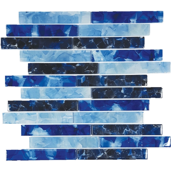 Picture of Tesoro - Flower Glass Mosaic 1 x 6 Bluebell Iris Oxford