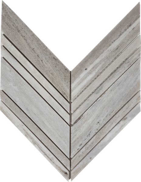 Picture of Tesoro - Pietra Antica Select Polished Travertine Chevron Mosaic Skyline
