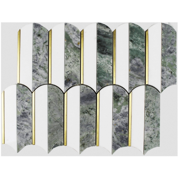 Picture of Tesoro - Metropolitan Waterjet Showtime Thassos Green Jade Copper Inlay