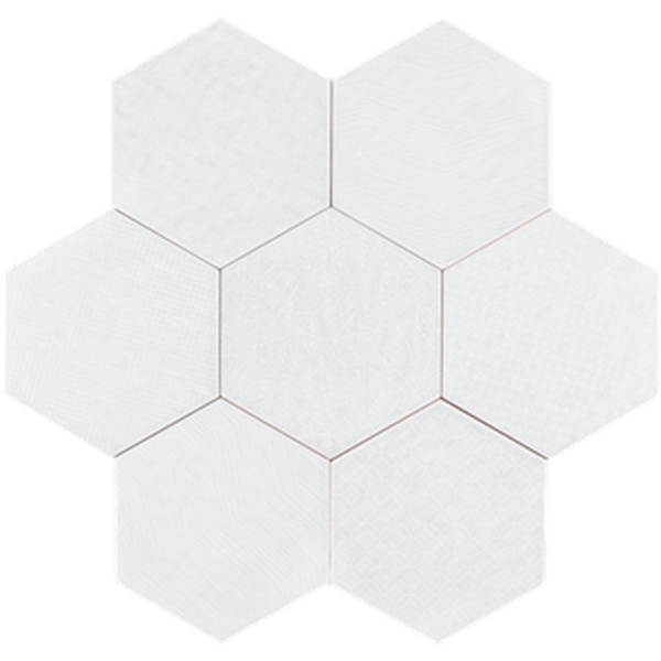 Picture of Tesoro - Albatross Hexagon Deco White Deco Glossy