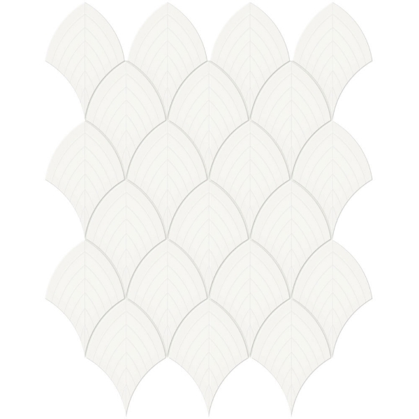 Picture of Tesoro - Soho Scallop Mosaic Canvas White