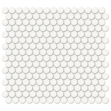 Picture of Tesoro - Soho Penny Round Mosaic Canvas White Matte