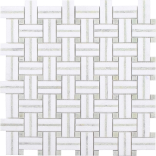 Picture of Tesoro - Sliced Basketweave Ming Green Thassos