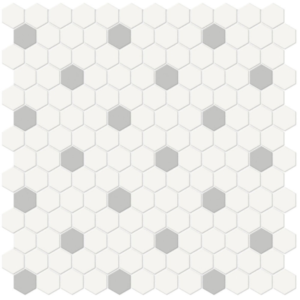 Picture of Tesoro - Soho Mosaic Hex 1 Mosaic White & Loft Grey