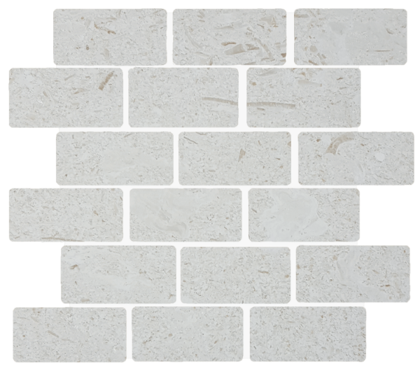 Picture of Tesoro - Pietra Antica Antiqued Stones Split Face Mosaic 2 x 4 Sand Key Shell Stone Brushed