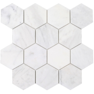 Picture of Tesoro - Ice Hexagon Mosaic Ice White