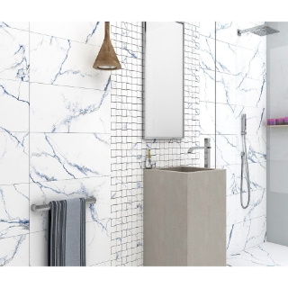 Picture of Tesoro - Indigo Basketweave Mosaic Calacatta Blue Polished