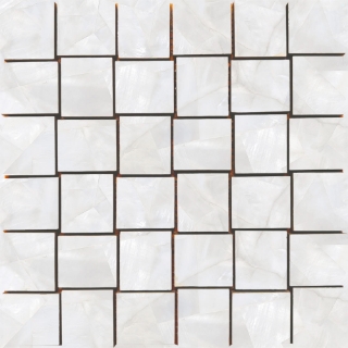 Picture of Tesoro - Mother of Pearl Basketweave Mosaic Silver Polished