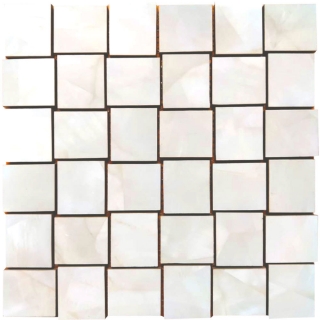 Picture of Tesoro - Mother of Pearl Basketweave Mosaic Ivory Polished