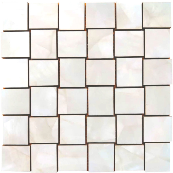 Picture of Tesoro - Mother of Pearl Basketweave Mosaic Ivory Polished