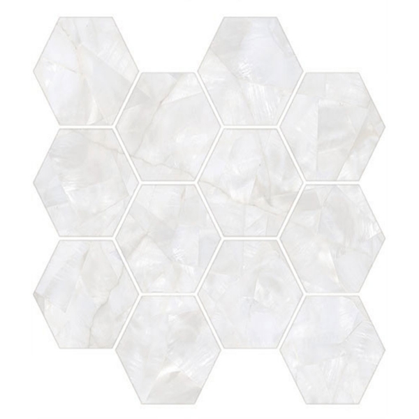 Picture of Tesoro - Mother of Pearl Hexagon Mosaic Silver Matte