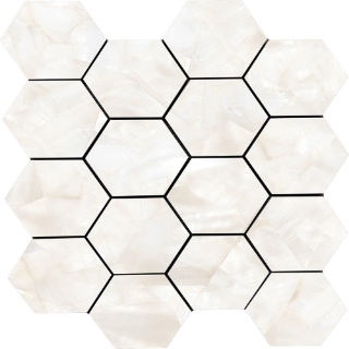 Picture of Tesoro - Mother of Pearl Hexagon Mosaic Ivory Polished