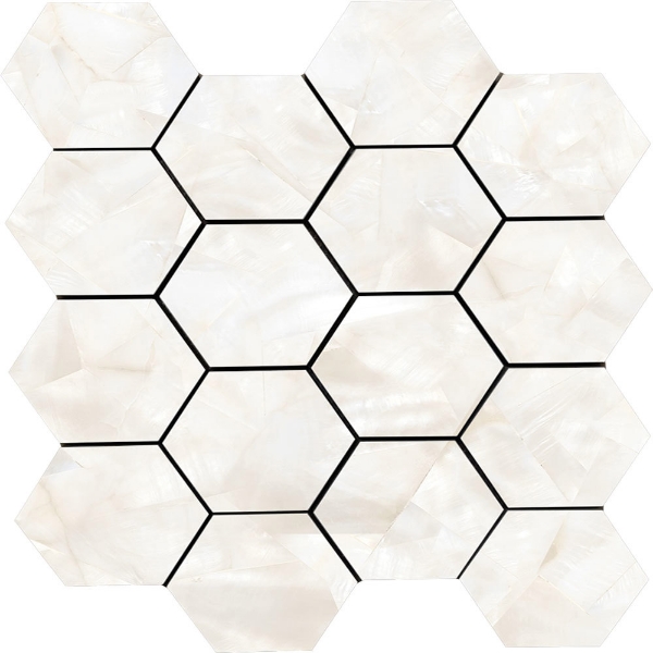 Picture of Tesoro - Mother of Pearl Hexagon Mosaic Ivory Polished