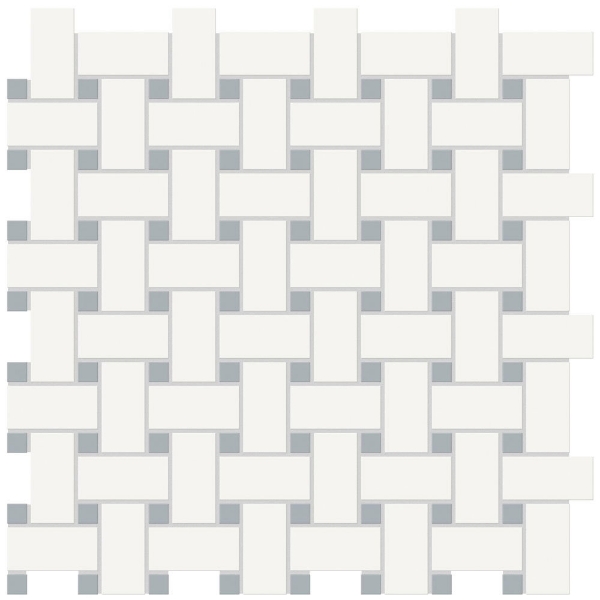 Picture of Tesoro - Soho Basketweave Mosaic White & Cloud Blue