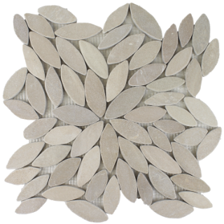 Picture of Tesoro - Ocean Stones Sliced Mosaic Tan Sliced Flower